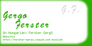 gergo ferster business card
